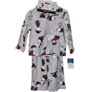 Peanuts Snoopy Charlie Brown Kids Pajama Set 3T Flame Resistant Sleepwear‎ NEW